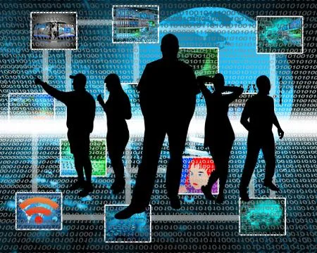 People in cyberspace Stock Illustration