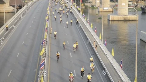 People Cycling Side by Side Stock Footage 71007144