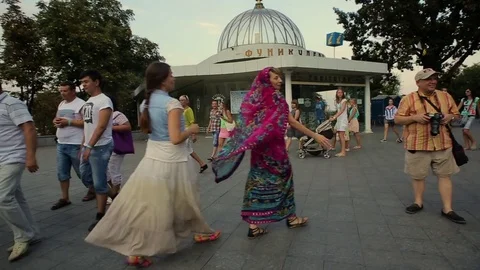 People dance and sing Hindu mantra Stock Footage 70146592