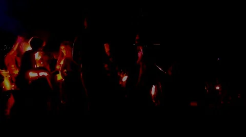 People Dance Around Fire Stock Footage 50001671