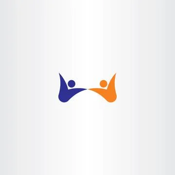 People dance happy vector icon logo 스톡 일러스트