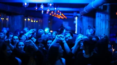 People Dance In A Nightclub Stock Footage