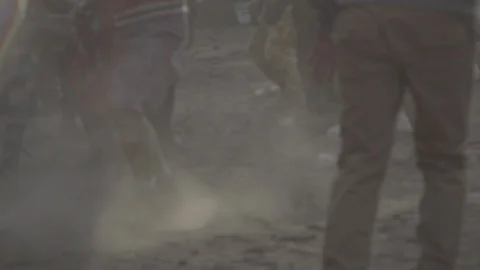 People dancing and having fun at outdoor music festival Stock Footage 122381312