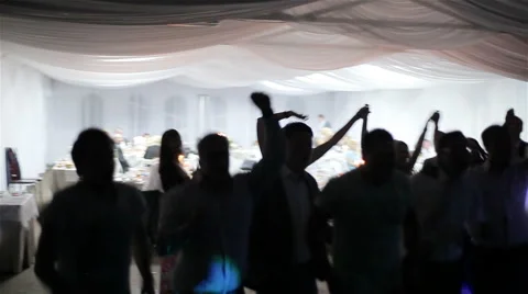 People dancing and jumping at a wedding party Stock Footage 49115236