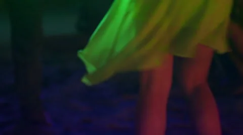 People dancing on the beach during a party in the night Stock Footage 48893170