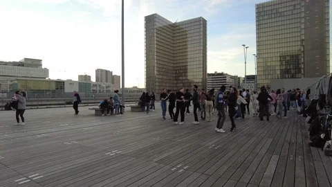 People dancing at BNF , PAris Stock Footage 221562467