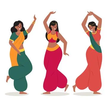 People dancing bollywood concept Stock Illustration