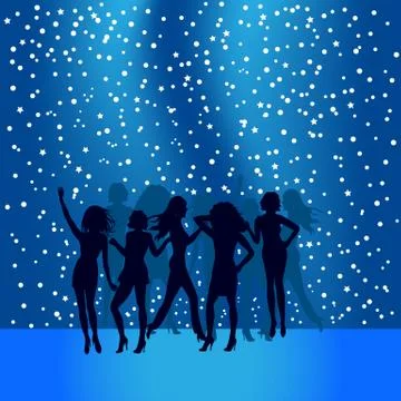 People dancing on the dance floor Stock Illustration