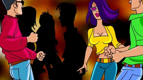 People dancing disco Stock Footage 85895965