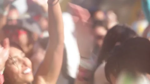 People dancing at festival Stock Footage