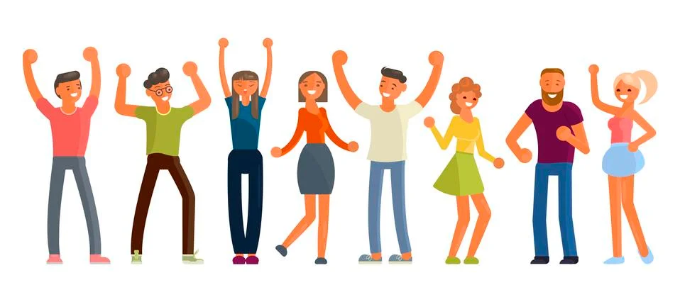 People dancing in flat design Stock Illustration
