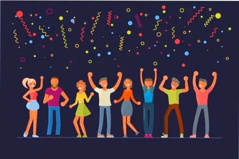 People dancing in flat design Illustrazione stock