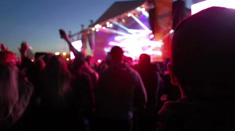 People Dancing in front of the Stage Stock Footage 63068446