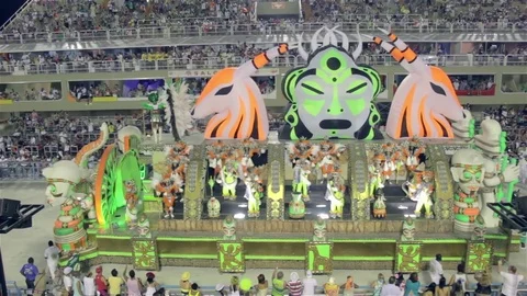 People dancing on indu float at the carnival HD 스톡 동영상 75174415