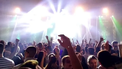 People Dancing, Jumping and Waving Hands at the Party (Martin Butrich live) Stock Footage 72958988