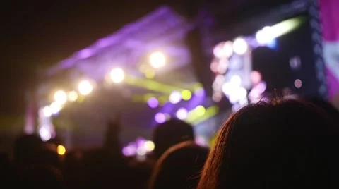 People dancing at open air rock festival Stock Footage 44205645
