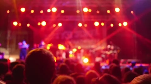 People dancing at open air rock festival Stock Footage 44205931