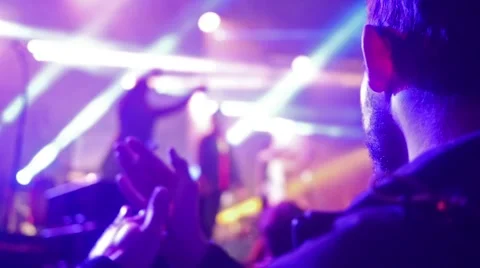 People dancing at open air rock festival Stock Footage 44208026
