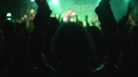 People dancing at open air rock festival Stock Footage 44208086
