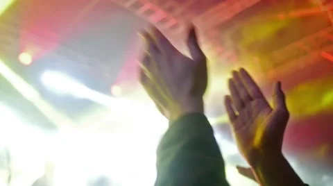 People dancing at open air rock festival Stock Footage 44208326