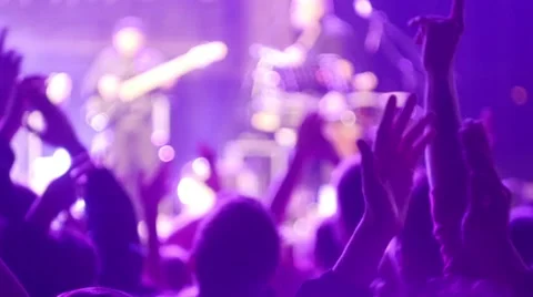 People dancing at open air rock festival Stock Footage 44216402