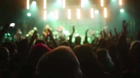 People dancing at open air rock festival Stock Footage 44216936