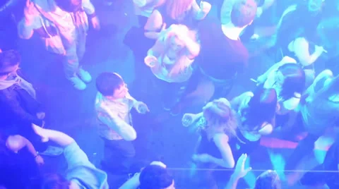 People dancing at a party (disco) - view from above Stock-Footage 36971239