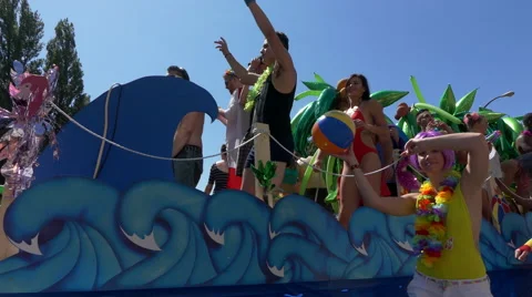 People dancing pride parade Stock Footage 65819834