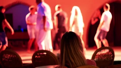 People dancing relaxing at party in the night restaurant cafe disco  Stock Footage 317549248