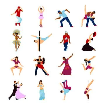People Dancing Set Illustrazione stock