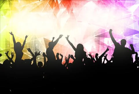 People dancing silhouettes Stock Illustration