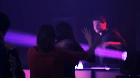 People Dancing Together With the DJ Stock Footage 71813776
