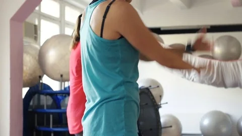 People dancing zumba Stock Footage 80521597