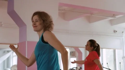 People dancing zumba Stock Footage