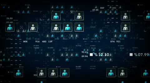 People Data Blue Stock Footage 68692808