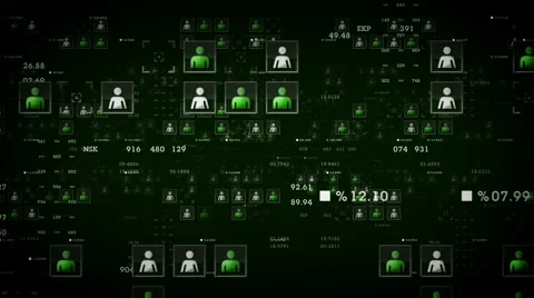 People Data Green Stock Footage 68692974