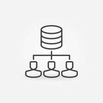 People Data Mining vector thin line concept icon Illustrazione stock