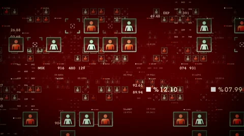 People Data Red Stock Footage 68693228