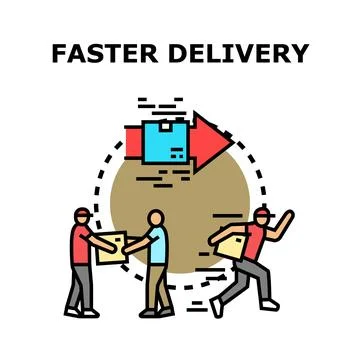 People delivering boxes representing fast shipment concept Illustrazione stock