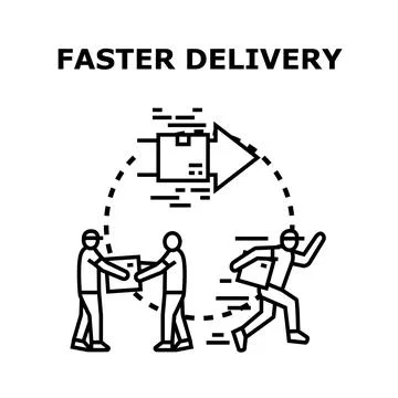 People delivering boxes representing fast shipment concept Stock Illustration