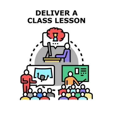 People delivering a class lesson and teaching education Stock Illustration