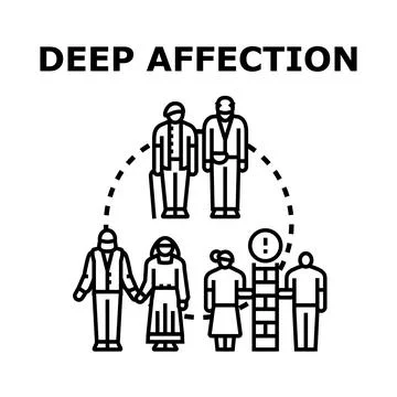 People demonstrating deep affection and caring for seniors Stock Illustration