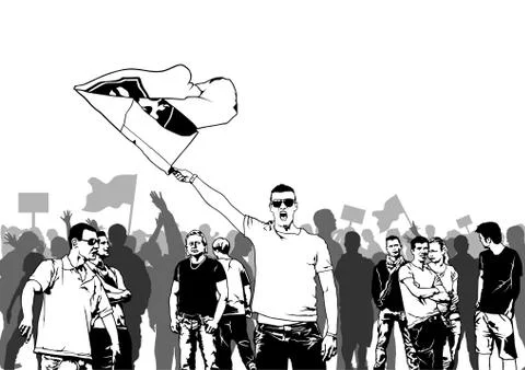 People Demonstrating Stock Illustration