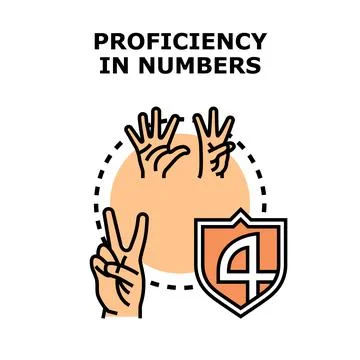 People demonstrating proficiency in numbers concept Stock Illustration