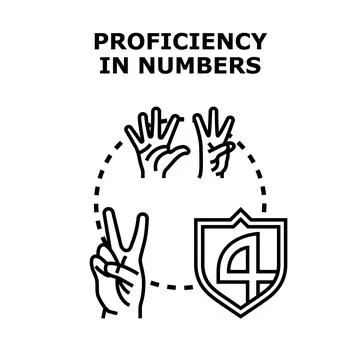 People demonstrating proficiency in numbers concept Stock Illustration