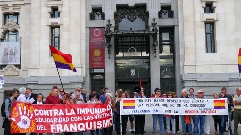 People on a demonstration in Madrid Stock Footage 72211689