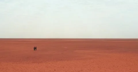 People in the desert 스톡 동영상 214523501