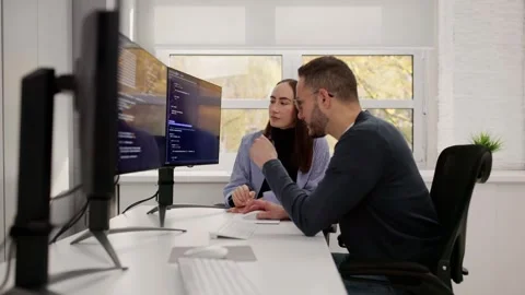 People Developing Computer Code Stock Footage 321165029