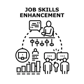 People developing job skills and enhancing professional growth 库存插图