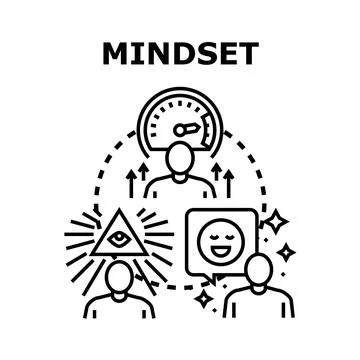 People developing positive mindset improving personal growth concept Stock Illustration
